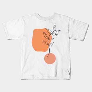 Abstract Leafs with Orange shapes Kids T-Shirt